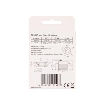 BLS815 V8.0 Digital Metal Gear Brushless Servo 20Kgf.cm 0.07sec/60degree for 550-700-class Helicopters
