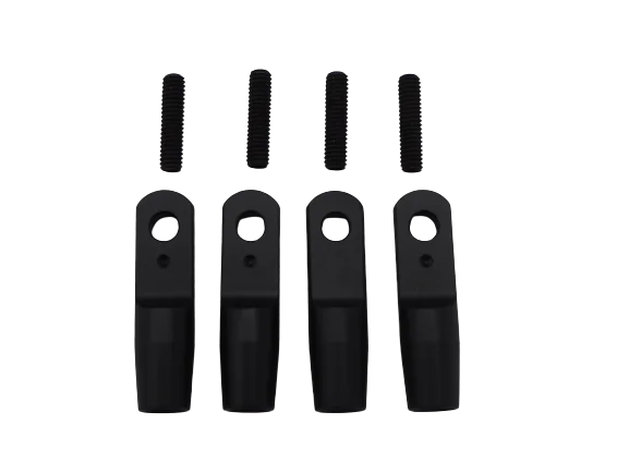 128-146 Aluminum Boom Support Ends CNC Machined Black - Set