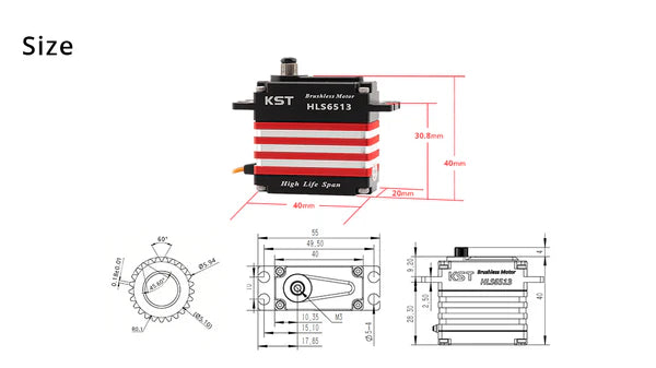 Special order HLS6513 HV Standard 4-Pole Brushless Digital Metal Gear 6BB Servo with Contactless Hall Sensors