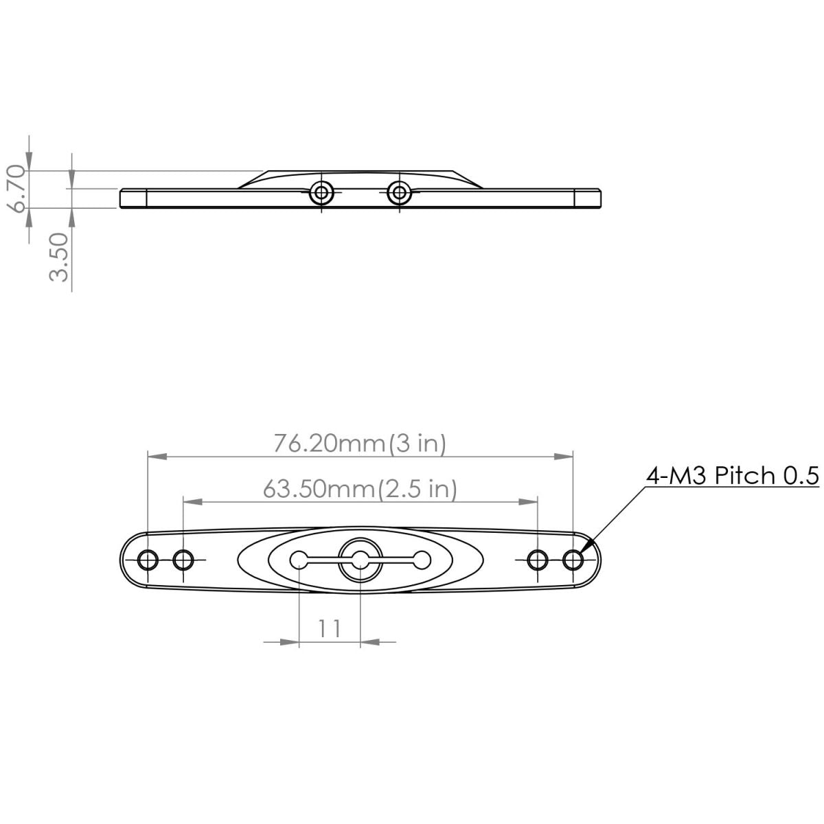 X6 Metal 3" metal rudder horn