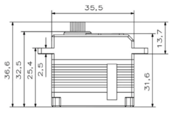 KST X15-755X Tail Servo for Helicopters 325-425 mm