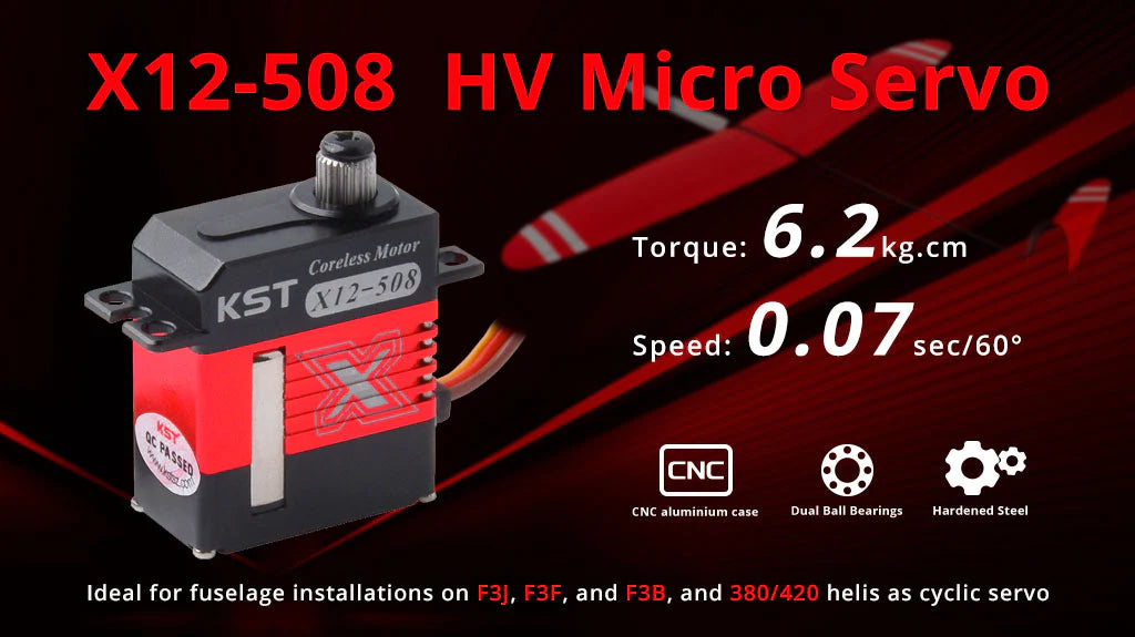 KST X12-508 Micro Digital Metal Gear Servo / Cyclic servo for heli 325-420 mm