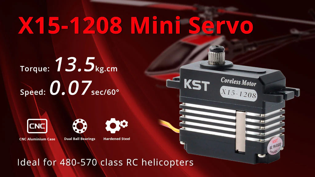 KST X15-1208 MINI CORELESS SERVO (Swash-Plate)