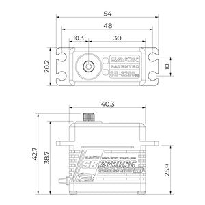 SAVSB3290SG-BE High Torque, High Voltage Brushless Servo, Black, 0.11sec/1041.6 oz/in @ 8.4V
