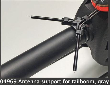 04969 Antenna support for tailboom, gray