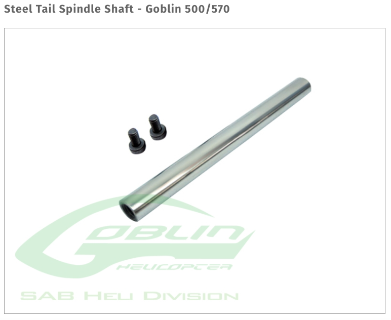 H0220-S Steel Tail Spindle Shaft - Goblin 500/570