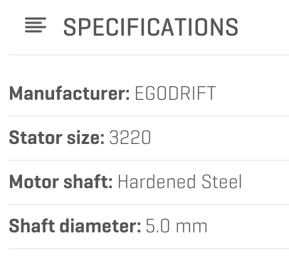SHAFT & BEARING KIT FOR TENGU 3220 (5X22)