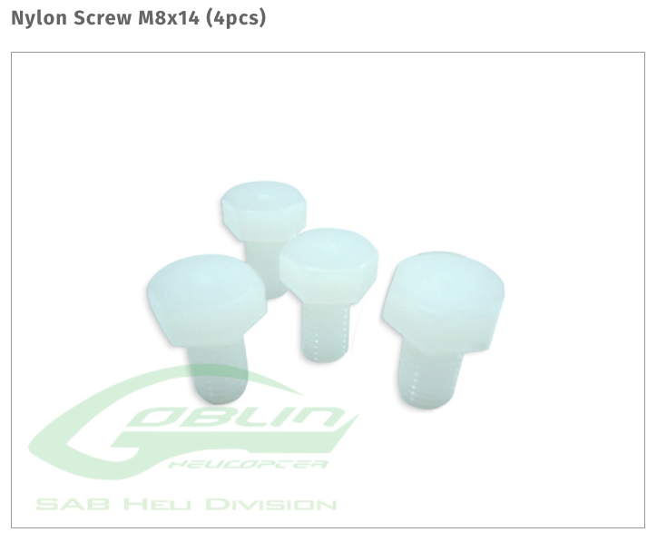 Nylon Screw M8x14 (4pcs)