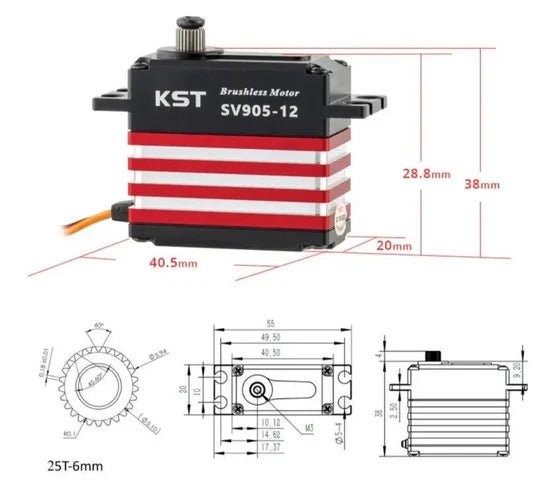 SV905-12 HV Brushless Metal Gear 17Kgf.cm 0.04sec Tail Servo for 550-700 Class RC Helicopters