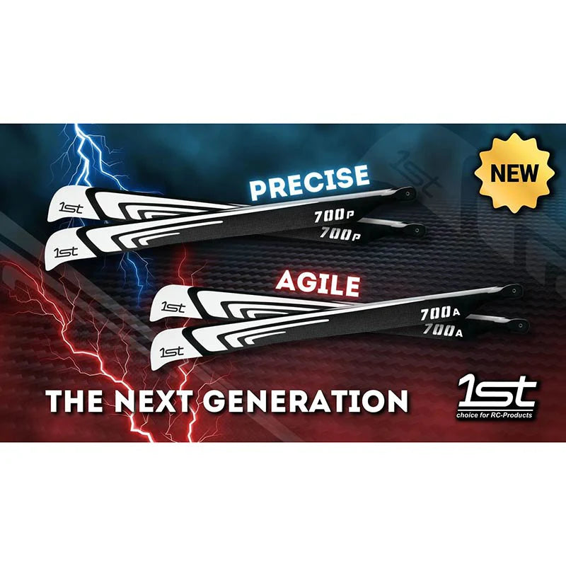 1ST-RC 700P - Precision Main Blades  **(Extra shipping cost)