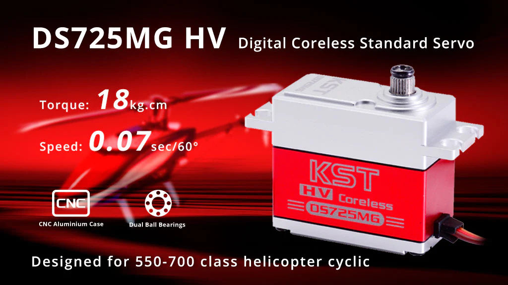DS725MG    KST Coreless Servo High Voltage / cyclic servo for heli 550-700
