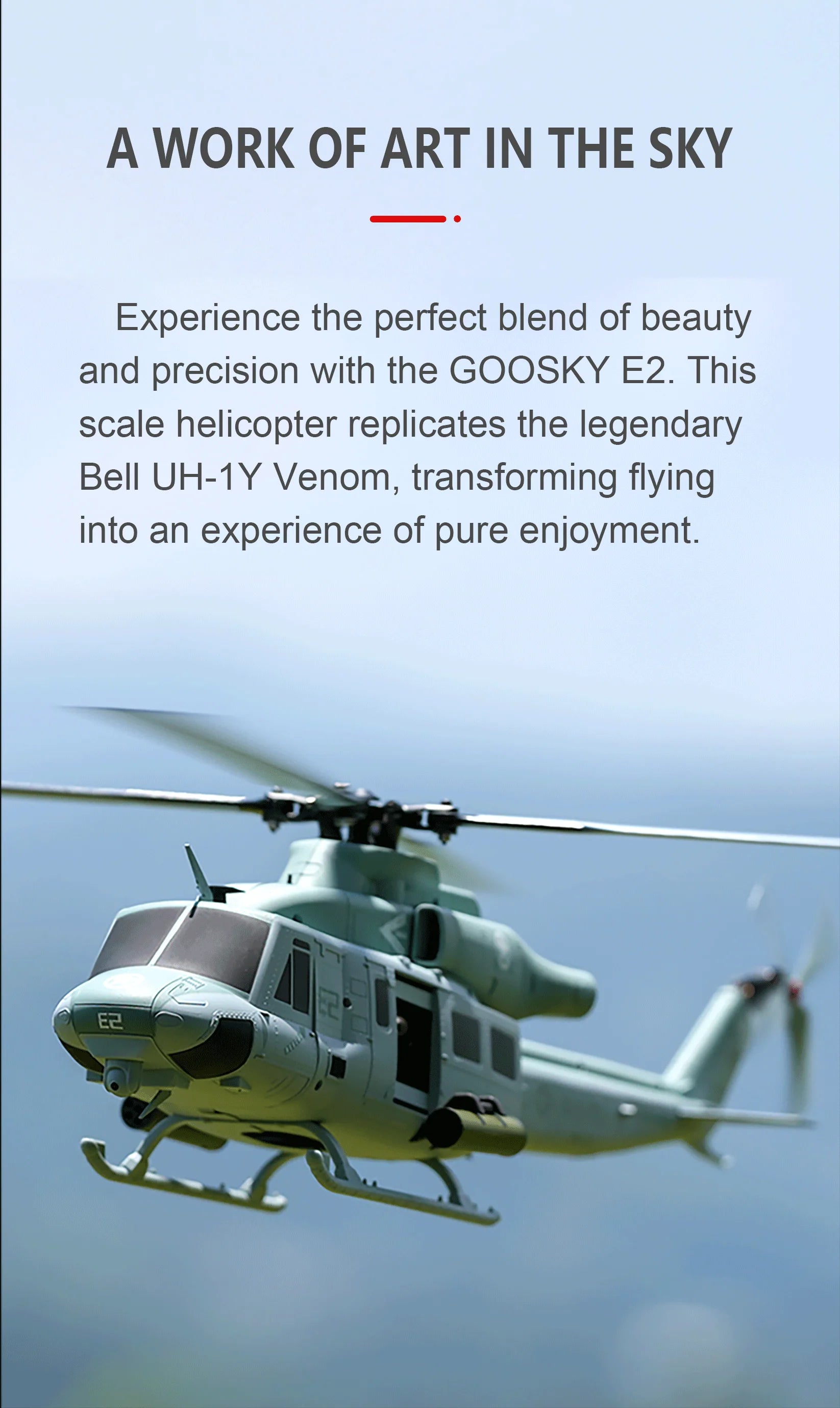Goosky E2 UH-1Y Venom BNF Helicopter