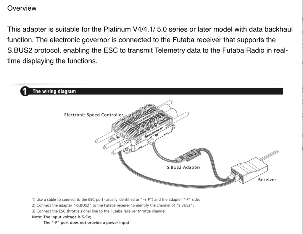 Telemetry Adapter (Futaba, FrSky, or JETI)