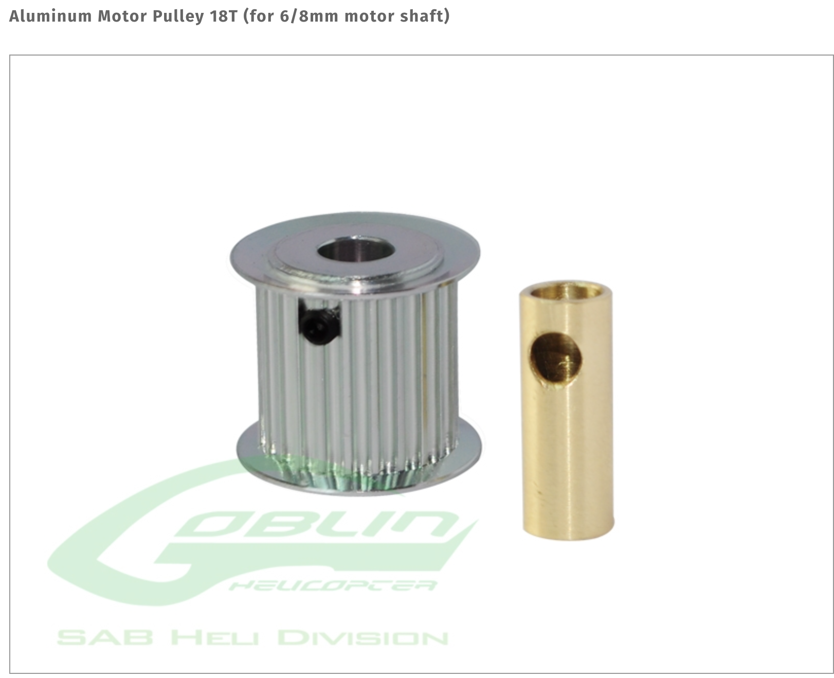 H0175-18-S Motor Pulley 18T (for 6/8mm motor shaft)