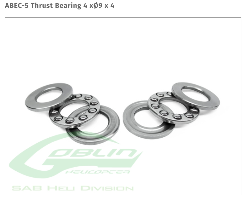 ABEC-5 Thrust Bearing 4 xØ9 x 4