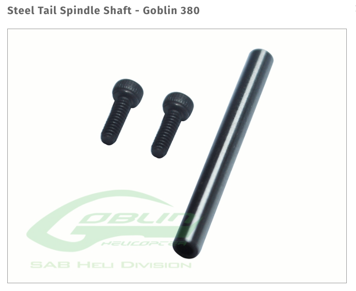 Steel Tail Spindle Shaft - Goblin 380