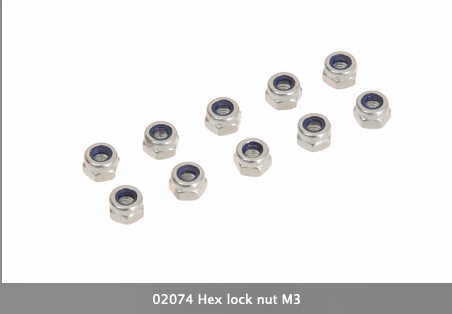 2074 Hex lock nut M3